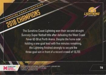 2019 Tap 'N' Play Suncorp Super Netball #78 2018 Champions Back
